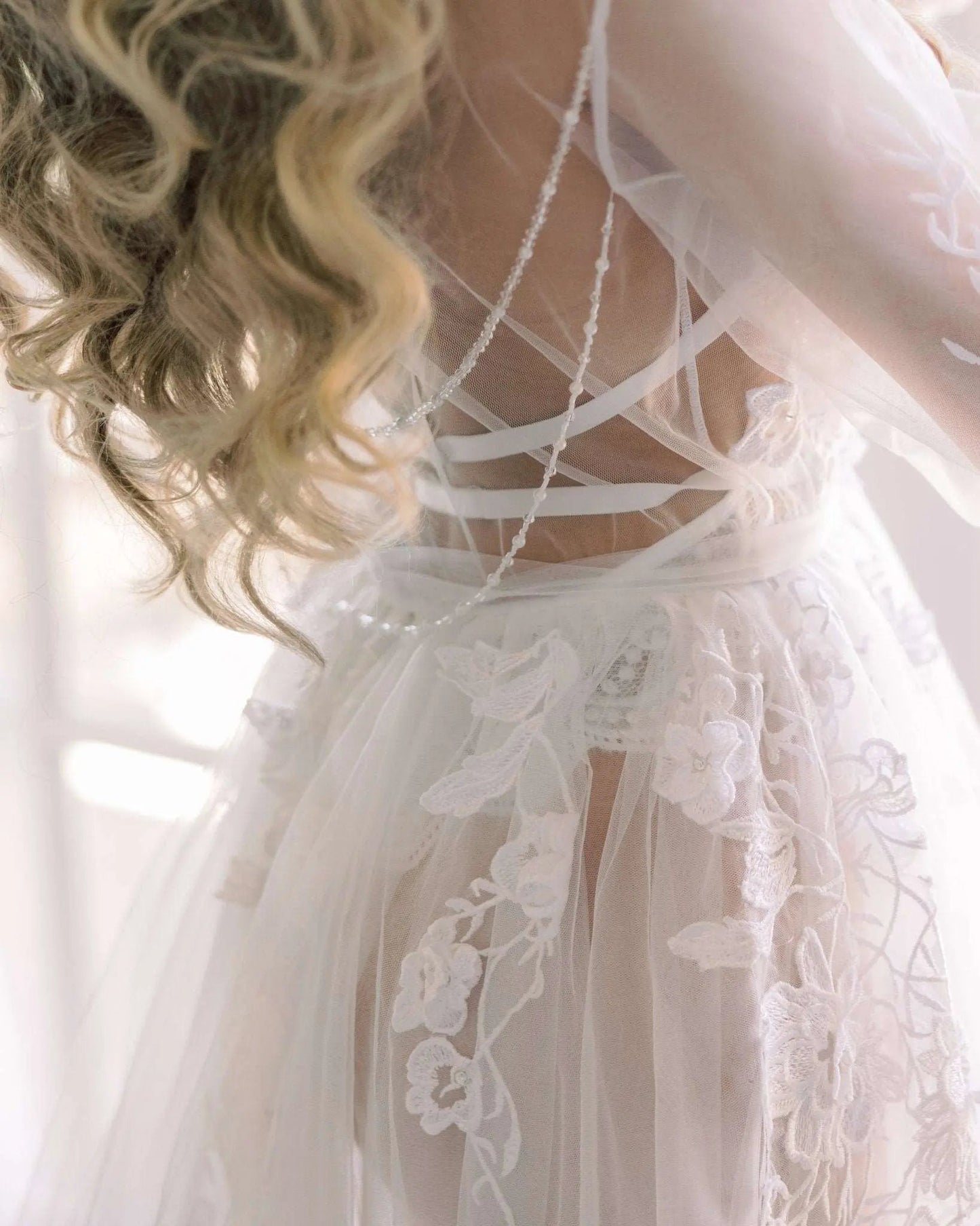 Luxury ASHLEY Bridal Lace Robe// CELEBRITY CHOICE