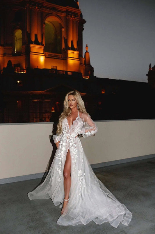 ASHLEY white luxury bridal robe// CELEBRITY CHOICE