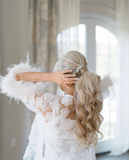 Luxury SIMONE Lace Bridal Robe