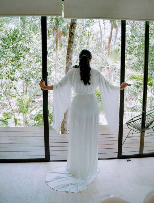 VALERY silk bridal robe kimono