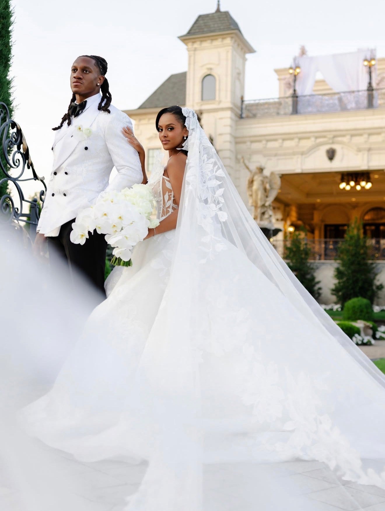 NFL Star Tremaine Edmunds' Bride TG Mussie Stuns in INNA ELSIE Couture
