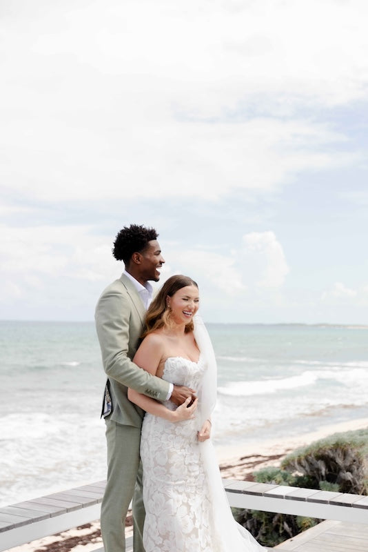 NBA Star Ochai Agbaji Marries Avery Brandmeyer — Featuring Inna Elsie Bridal Robe
