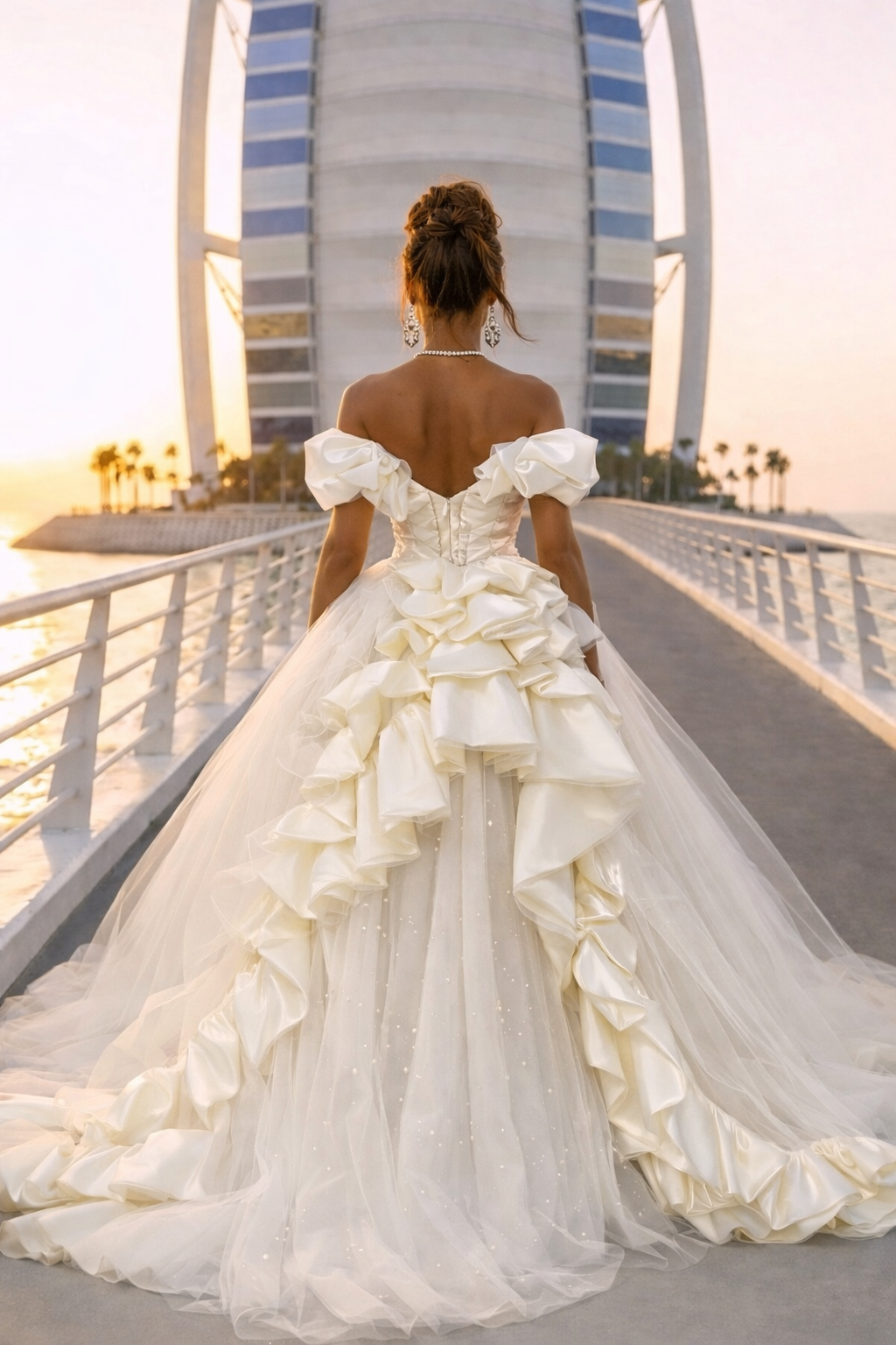 AURORA REGALIA Draped Royal Ball Gown