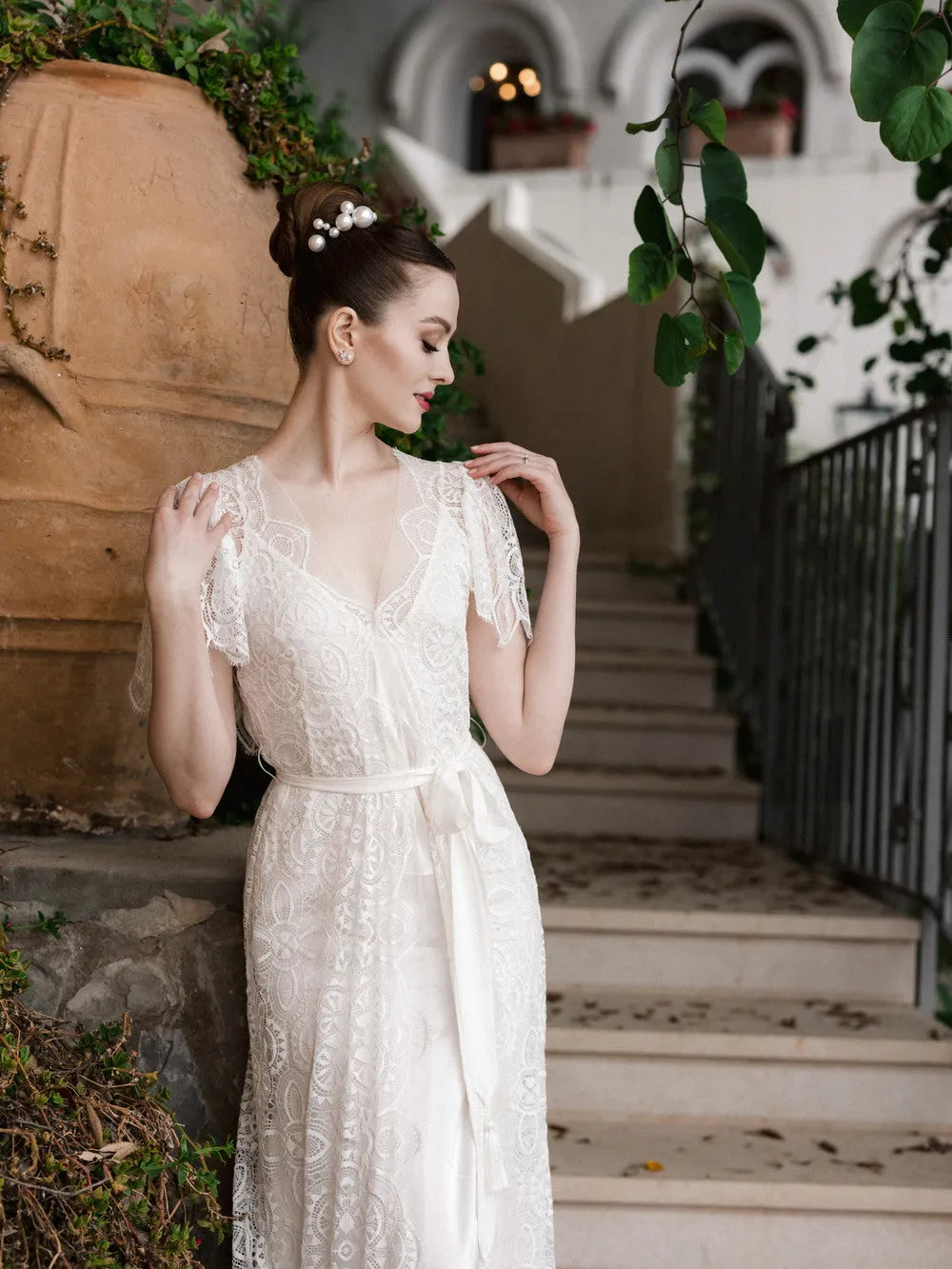 FIORENTINA lace bridal robe