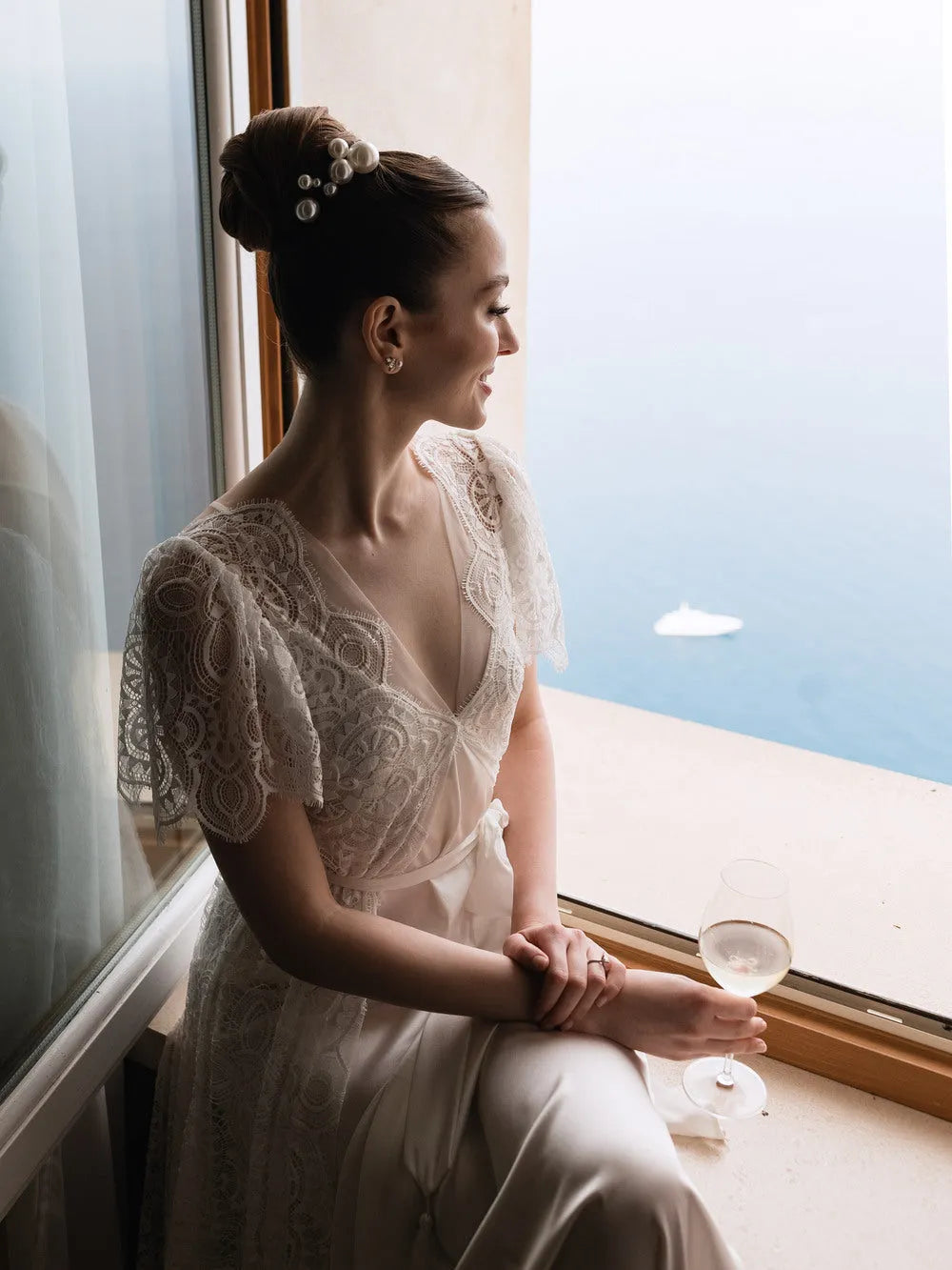 FIORENTINA lace bridal robe
