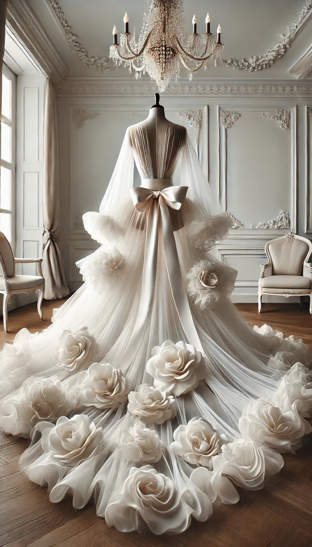 FLORIDA Luxury Floral Bridal Robe WHITE