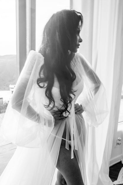 Luxury AMINA Long Bridal Robe