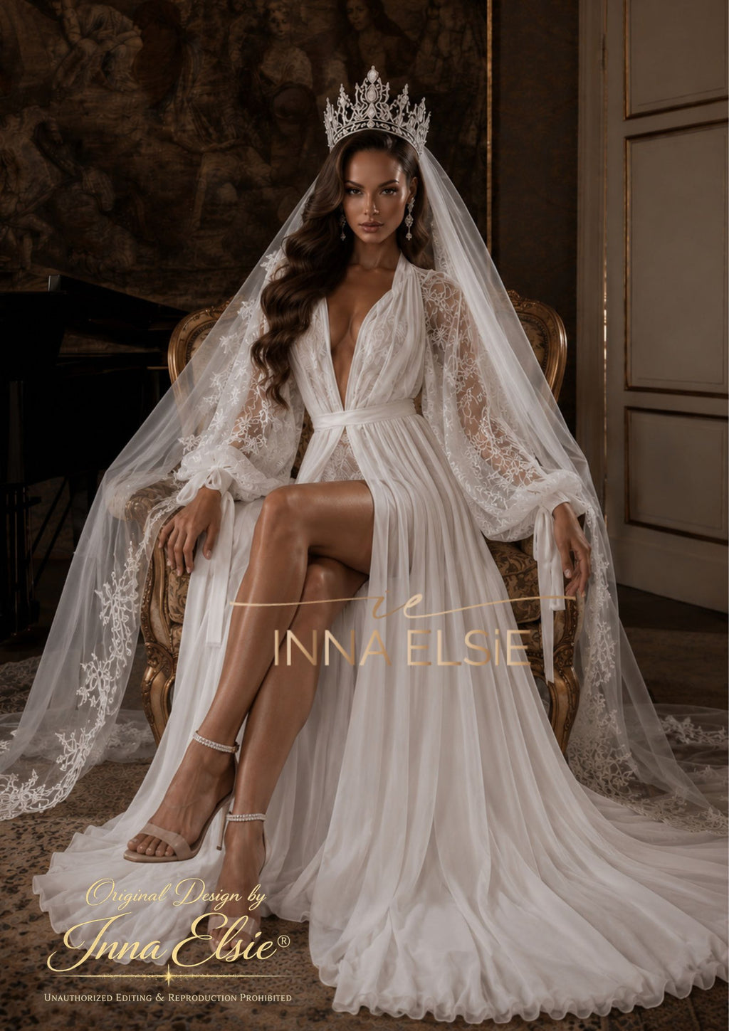 KAMILA Chiffon Bridal Robe