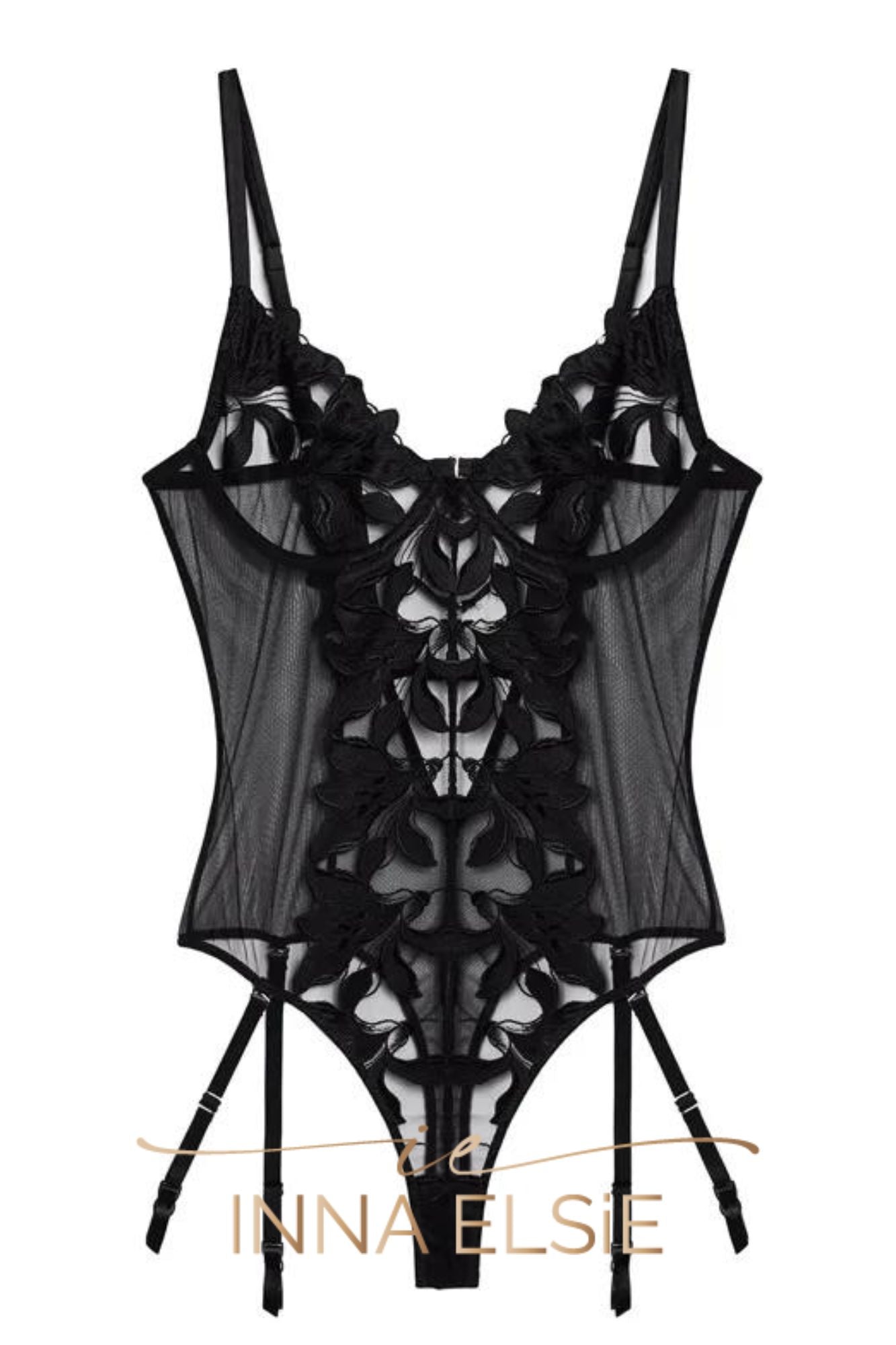 Luna Black Bridal Bodysuit