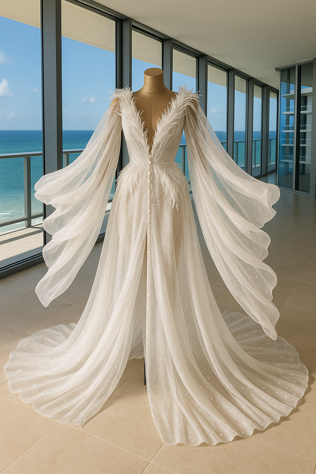 PAOLA Couture Shiny Bridal Robe