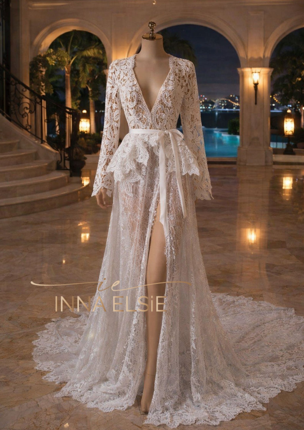 MANDANA COUTURE LACE ROBE