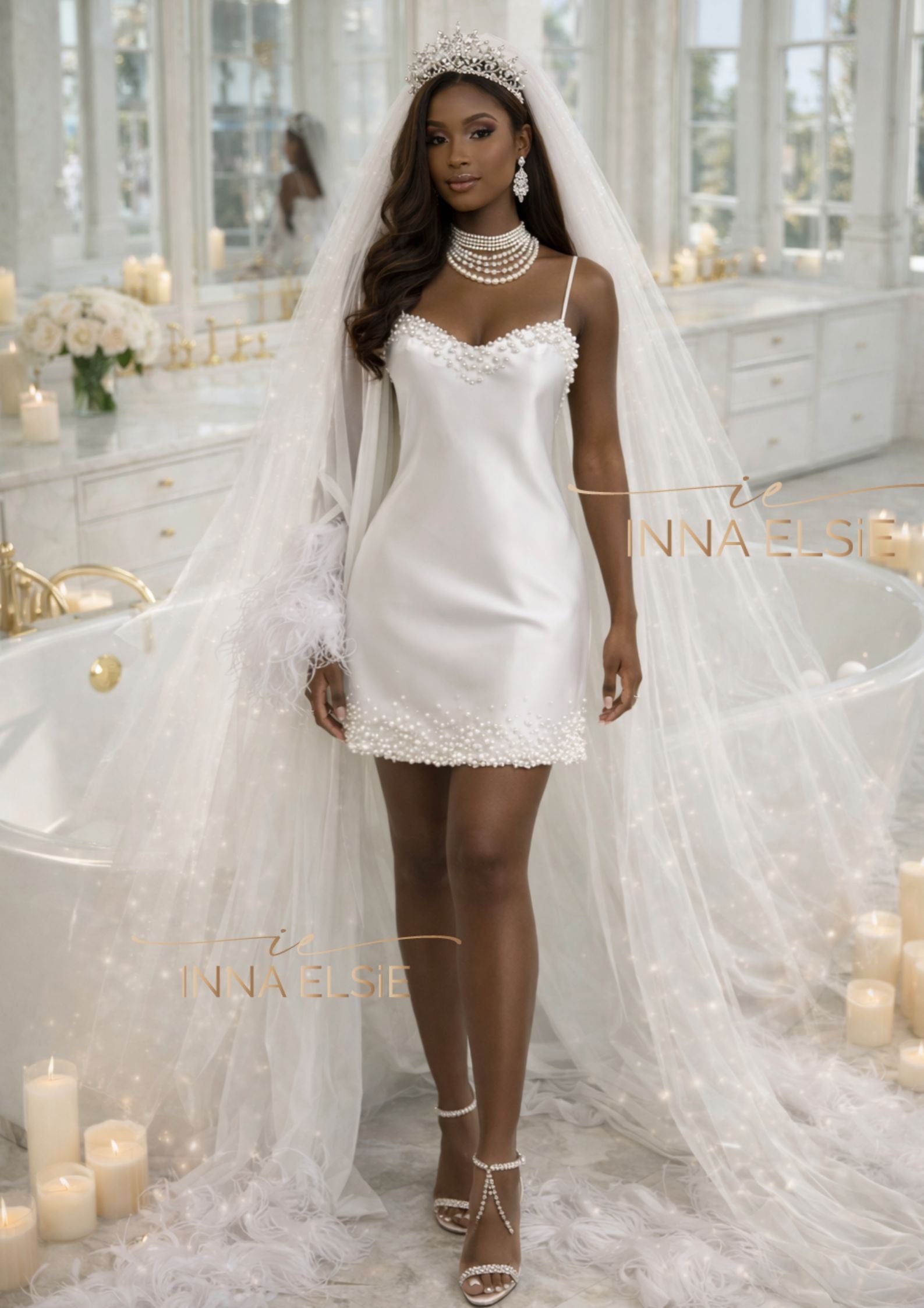 MISS DIORA Satin Mini Dress