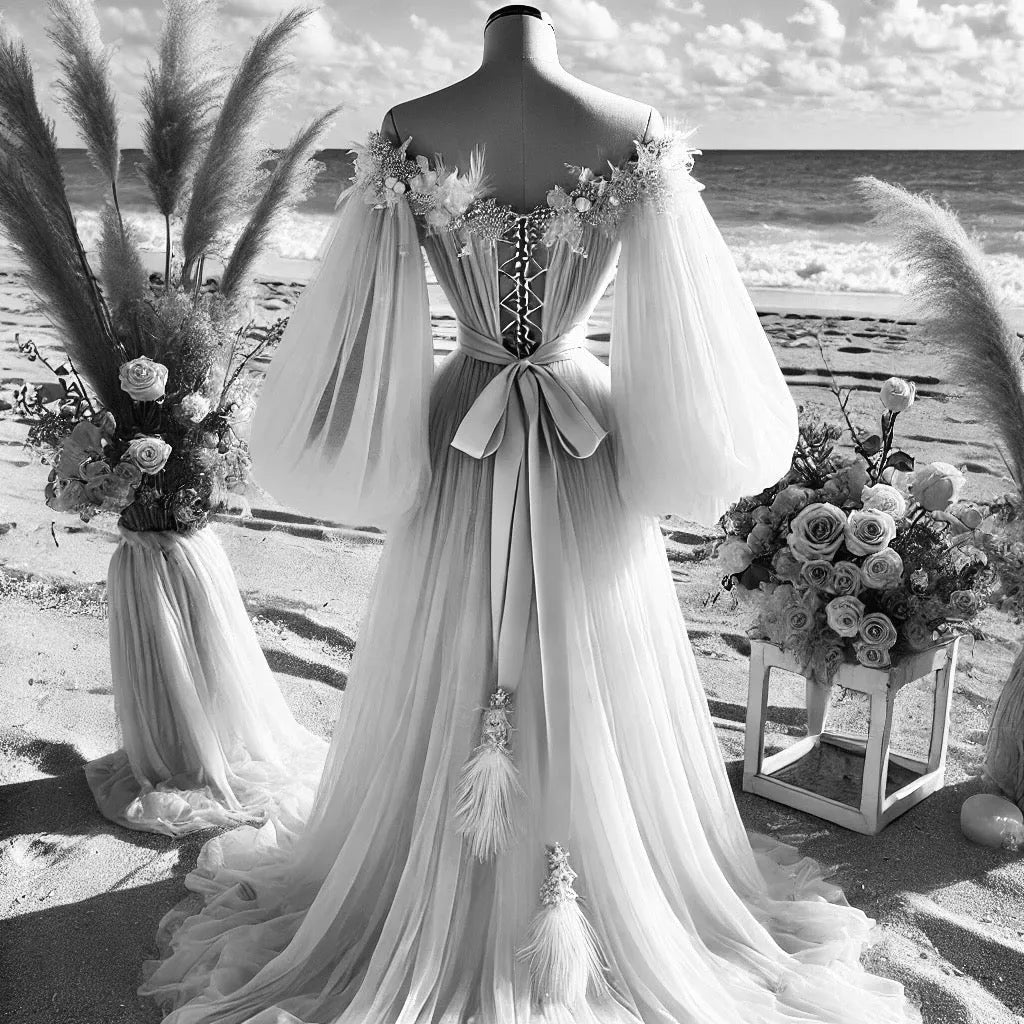 ABINA Off Shoulder Bridal Robe