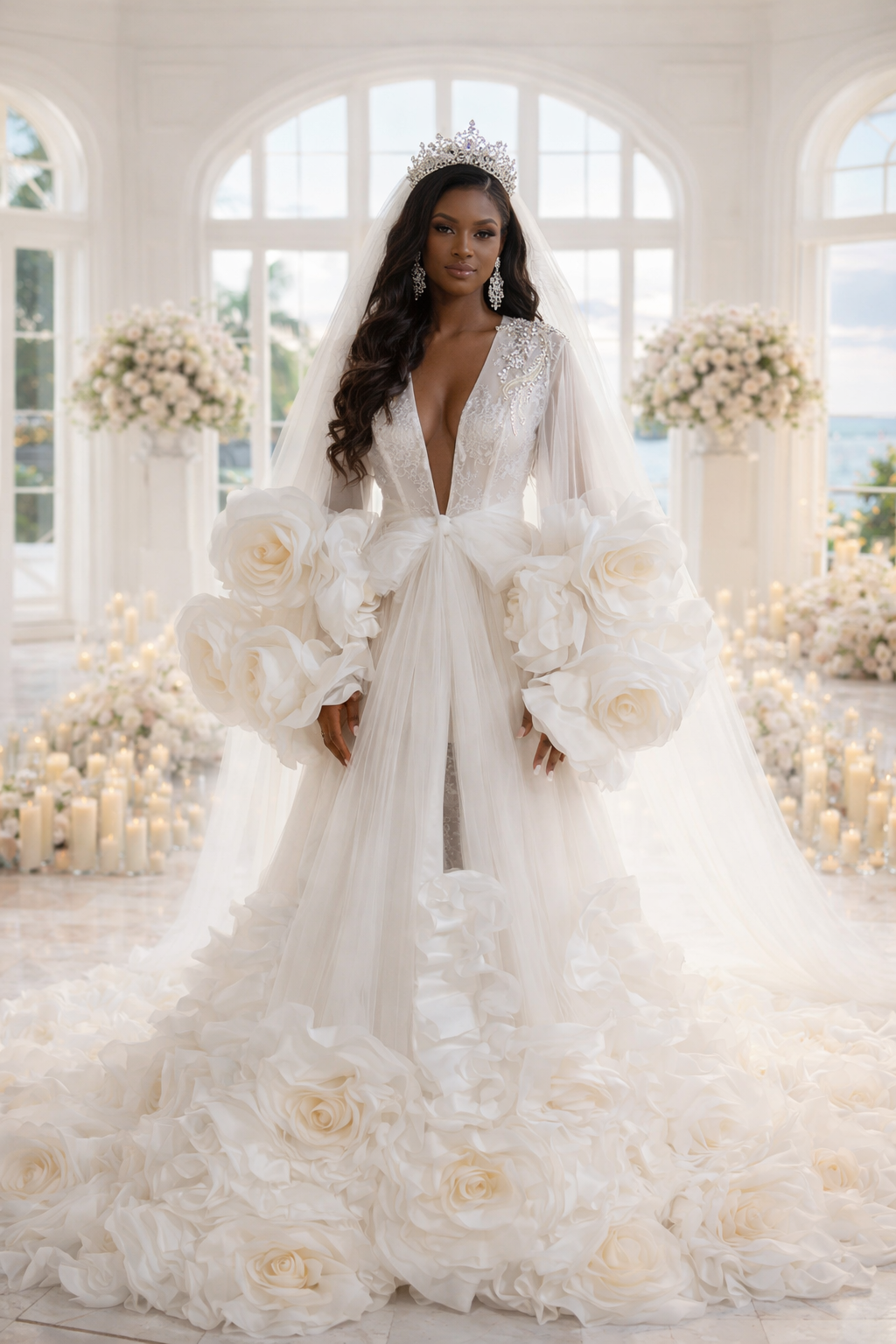 FLORIDA Extra Luxury Floral Bridal Robe