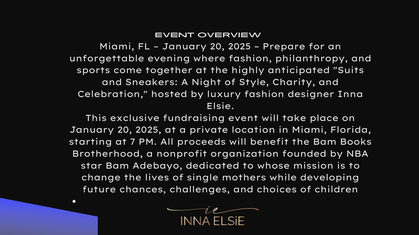 VIP TICKET ATTEND Suits and Sneakers. A Night of Style, Charity, and Celebration