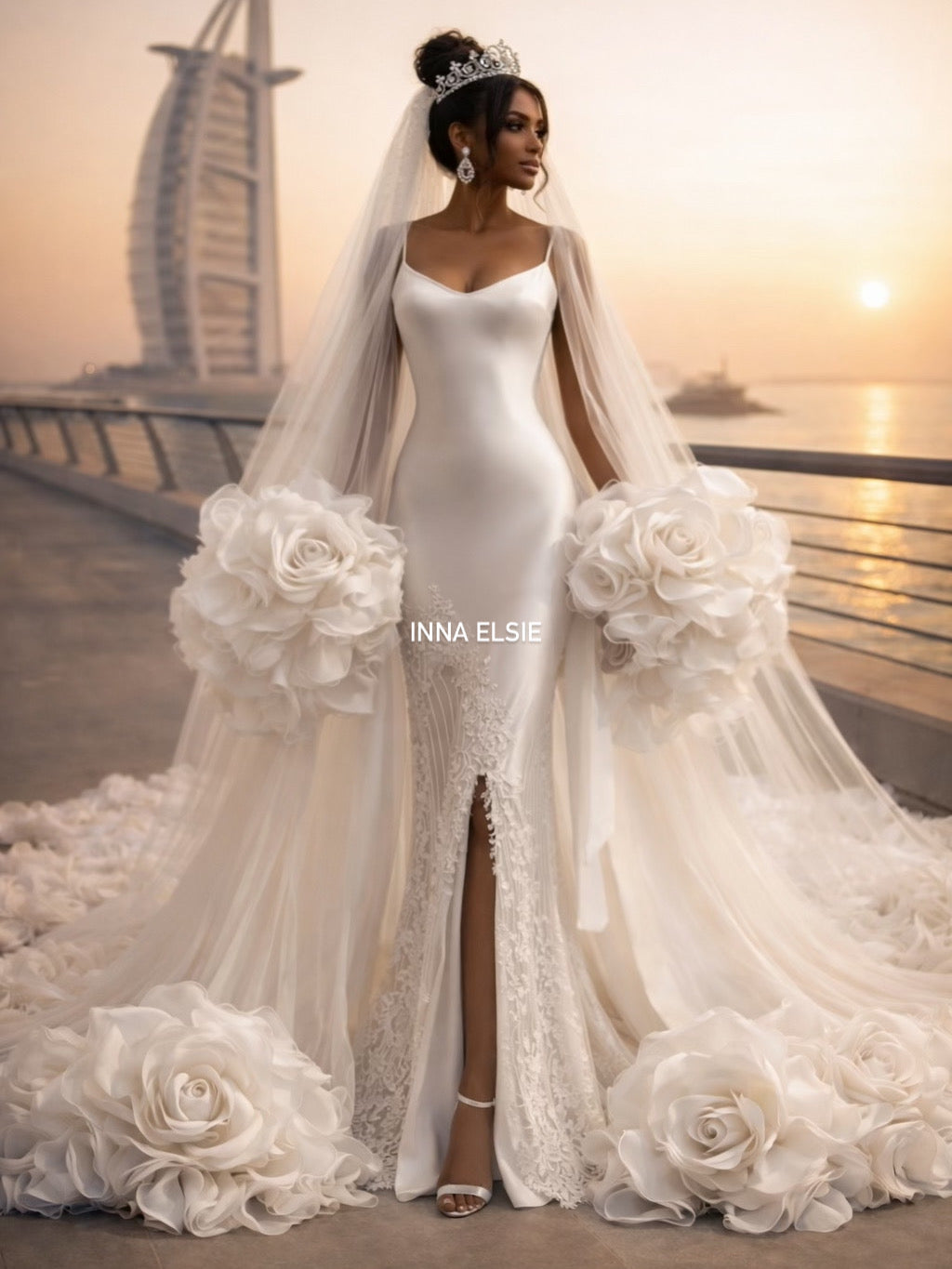 TINA COUTURE SLIP DRESS * cape separately