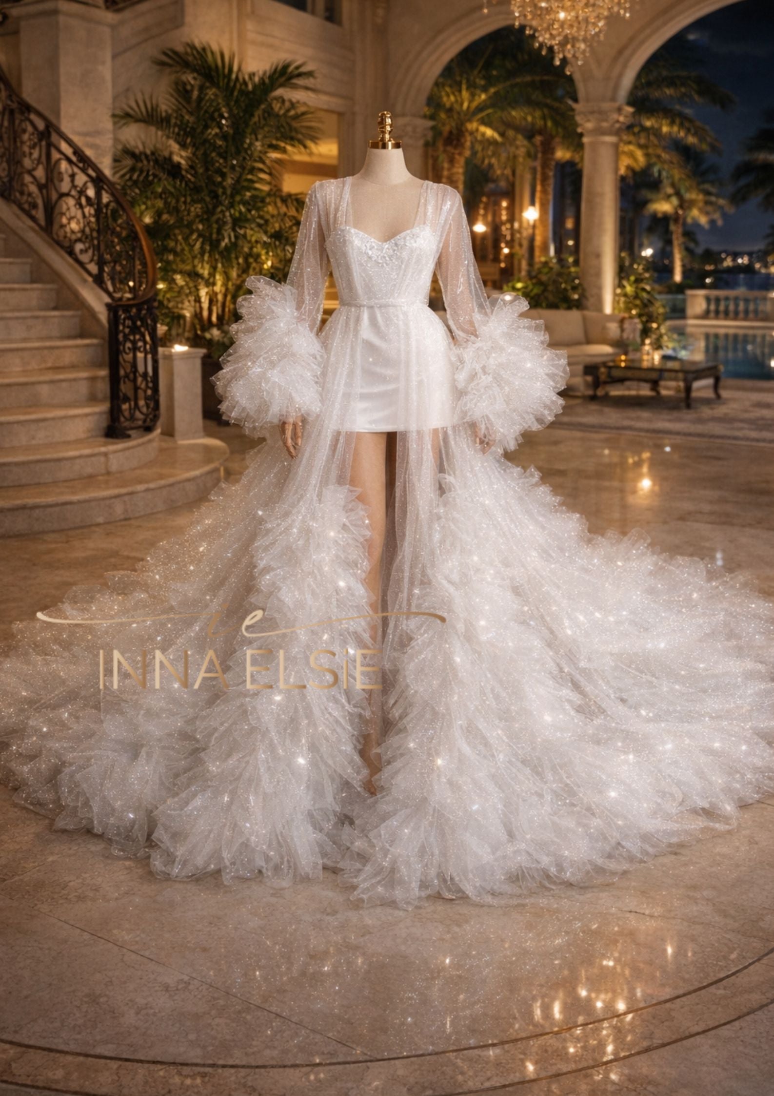 PAOLA Couture Shiny Bridal Robe