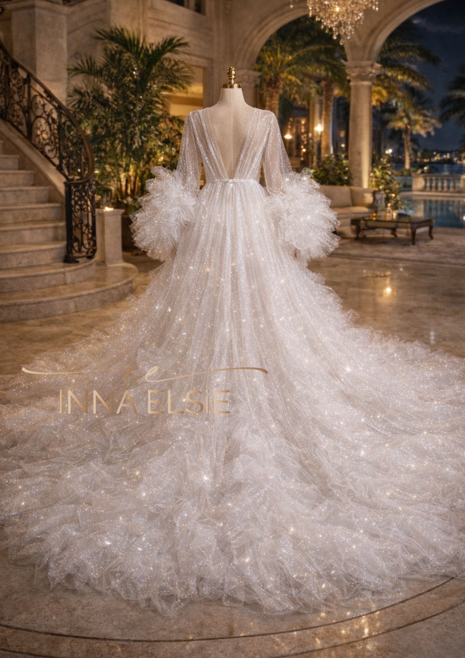 PAOLA Couture Shiny Bridal Robe