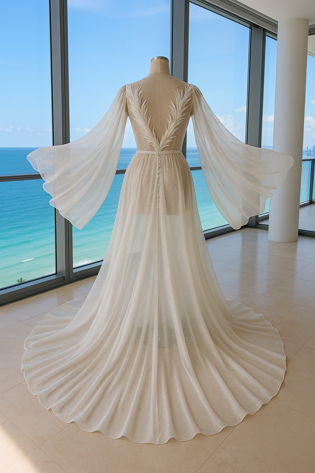 PAOLA Couture Shiny Bridal Robe