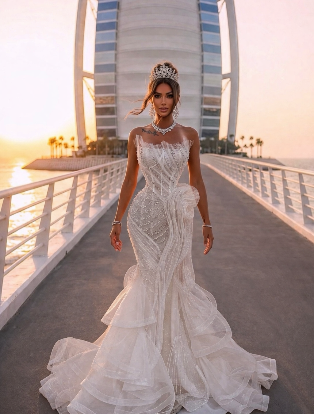LUMIÈRE ÉLAN Sculpured Couture Gown