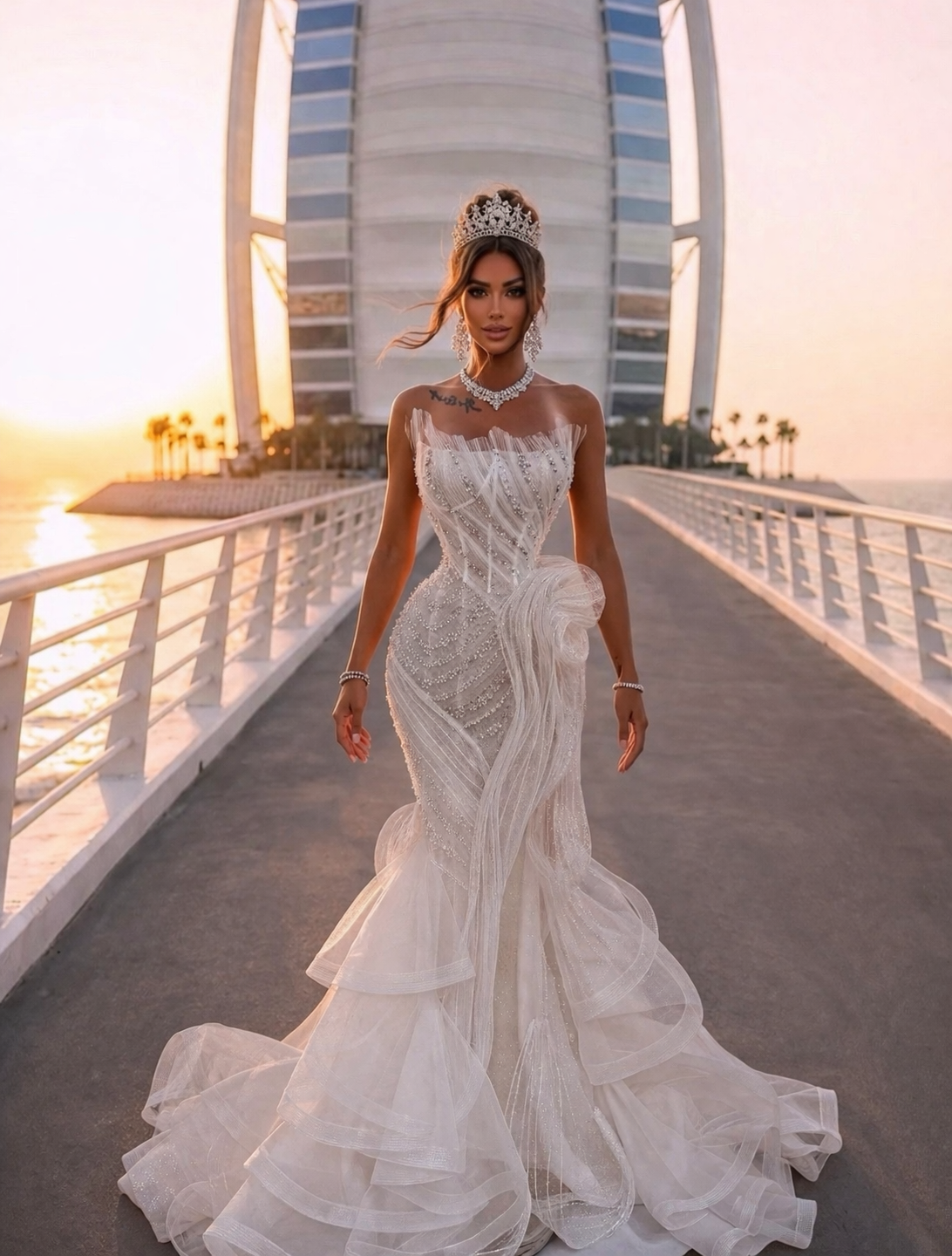 LUMIÈRE ÉLAN Sculpured Couture Gown