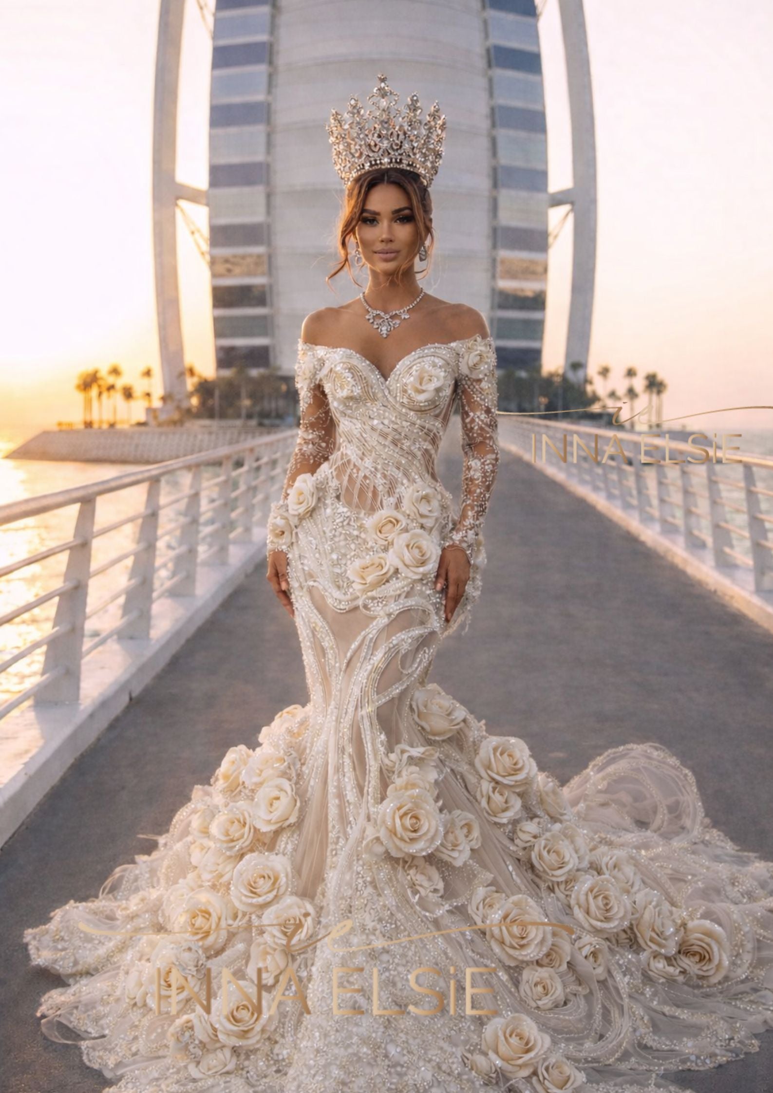 MILAGROS with ROSES Wedding Dress