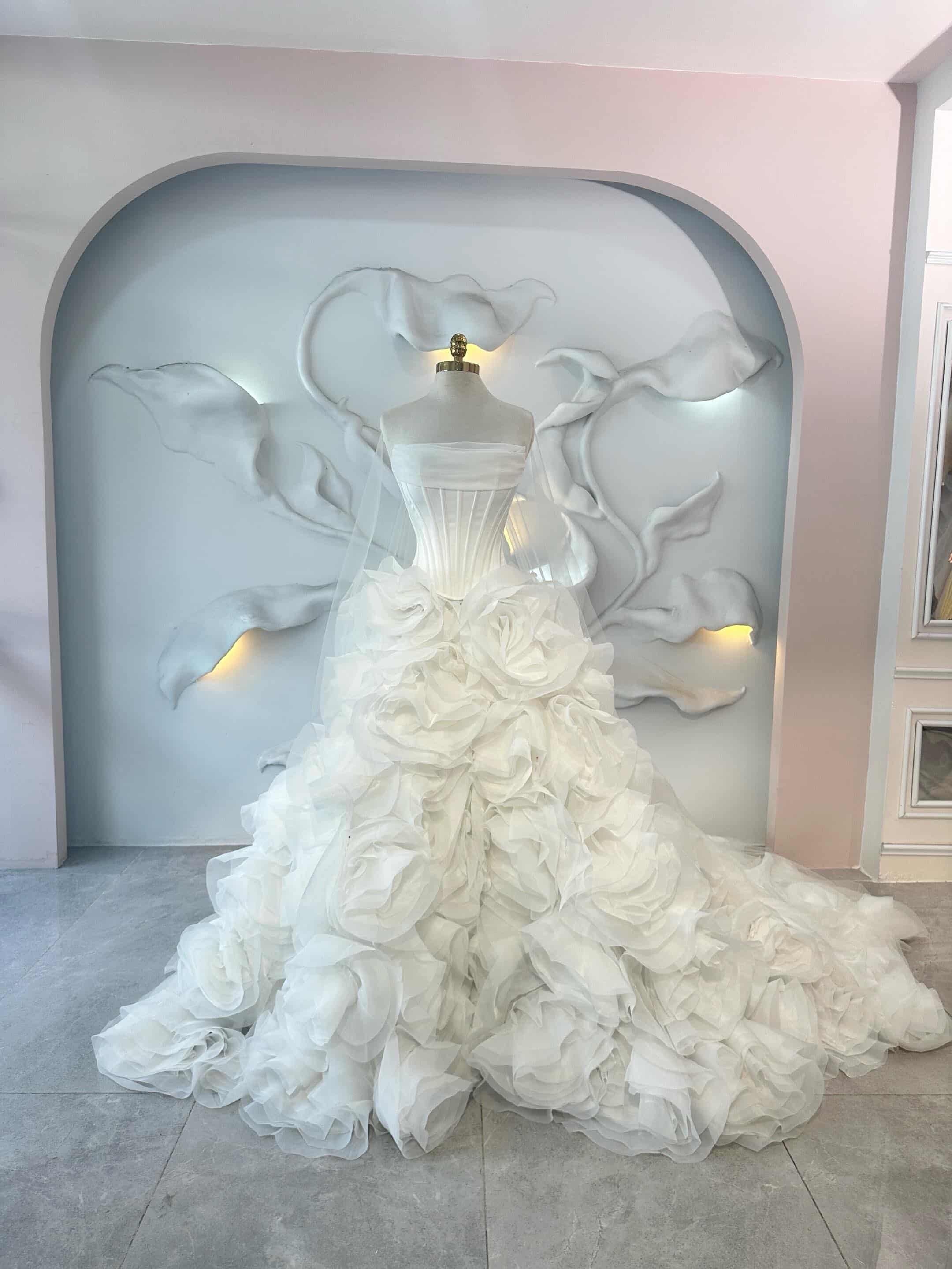 DELAILA Couture Strapless Ruffled Ball Gown