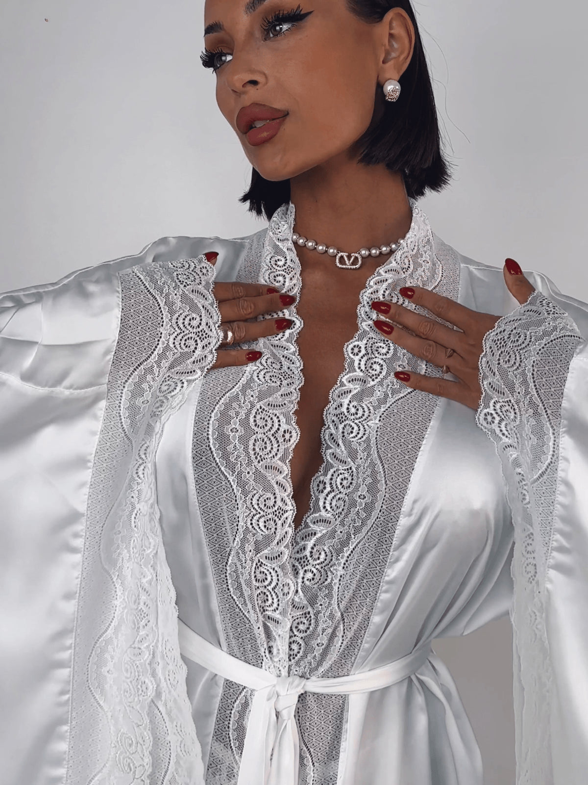 JORDANA Silk White Robe