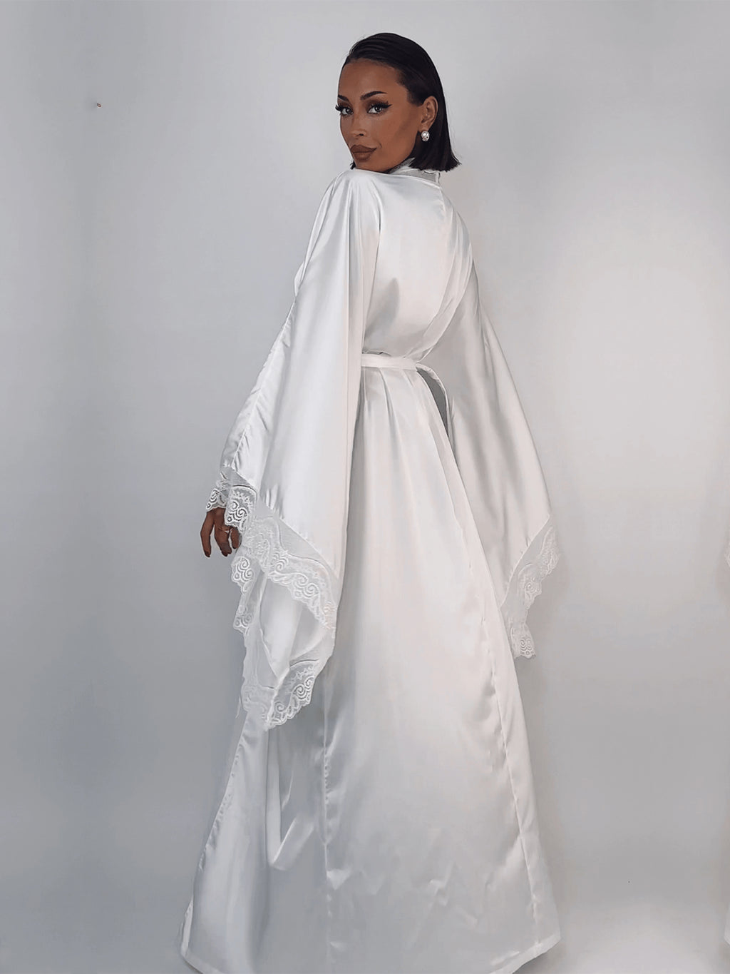 JORDANA Silk White Robe