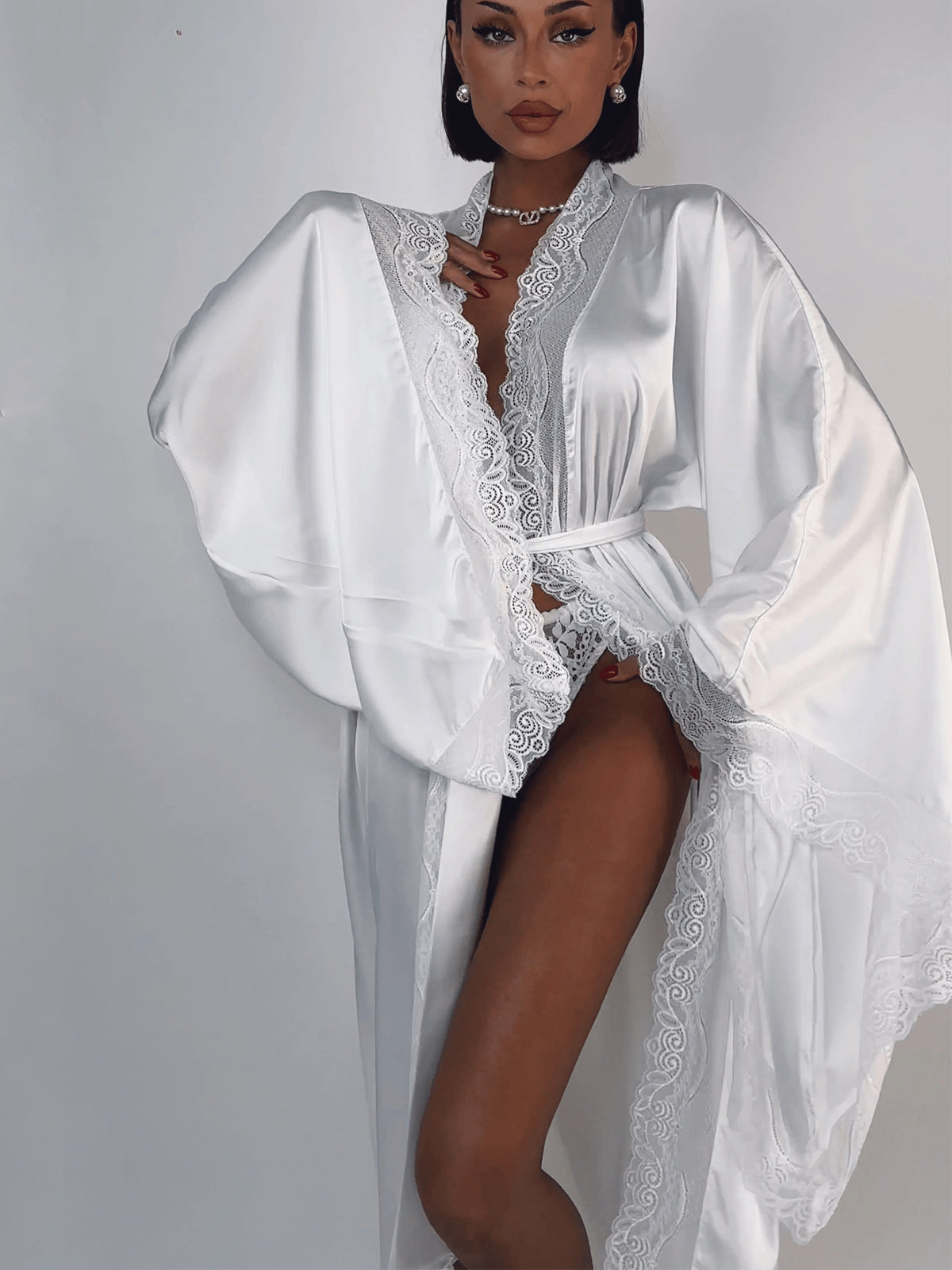 JORDANA Silk White Robe