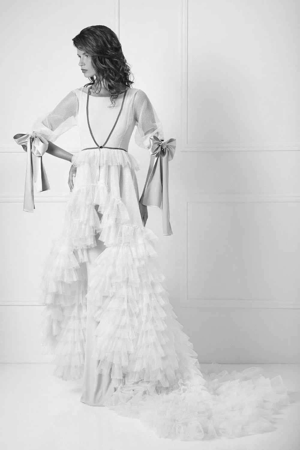 Noir Luxury Lace Bridal Robe