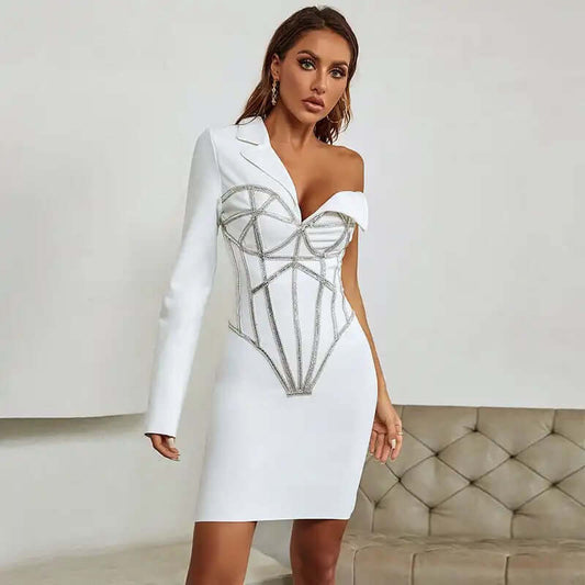 VALENTINA White Bodycon Bandage Dress