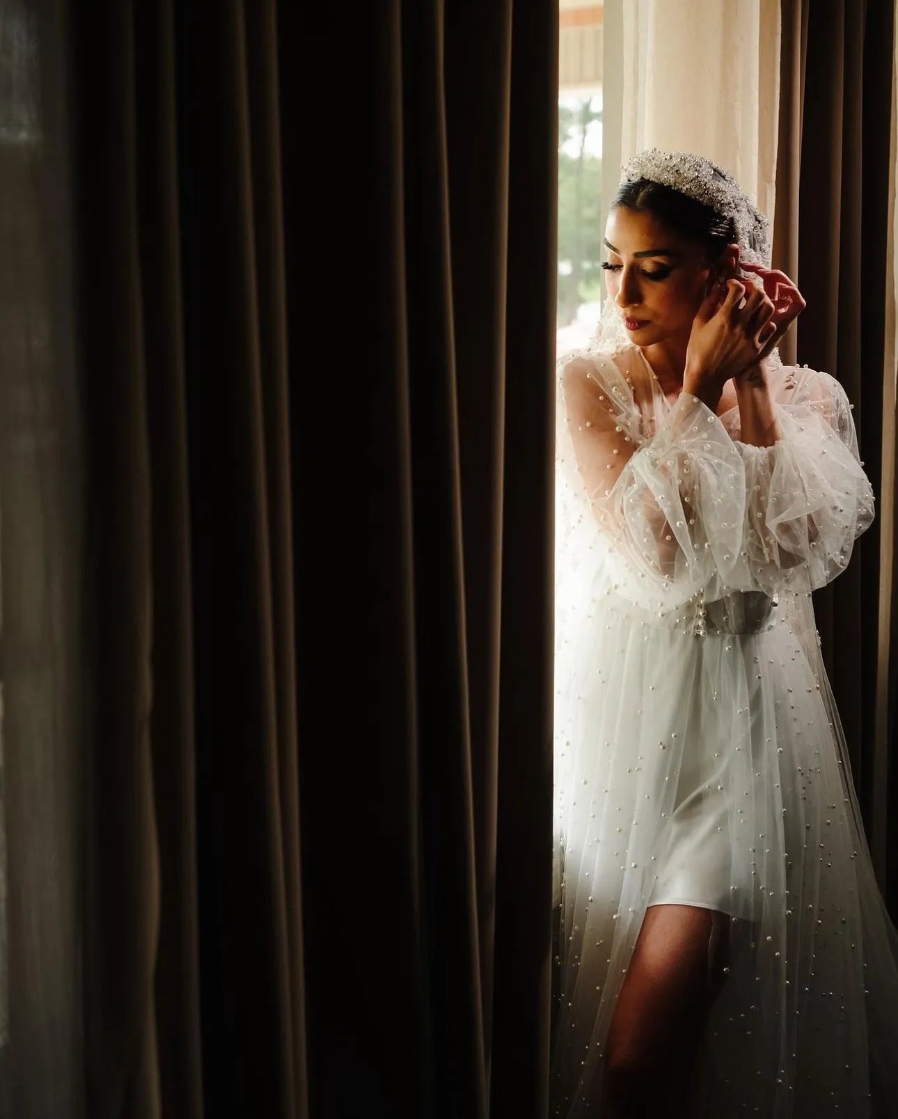 Joanna Bridal Robe With Pearls