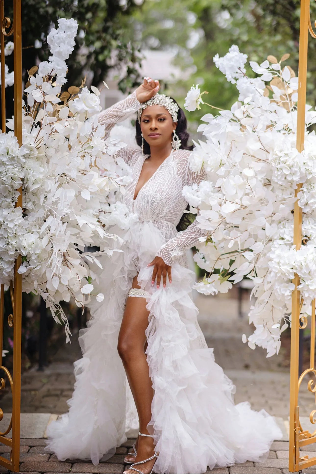 VIVIANA Luxury Bridal Robe with Puffy Sleeves