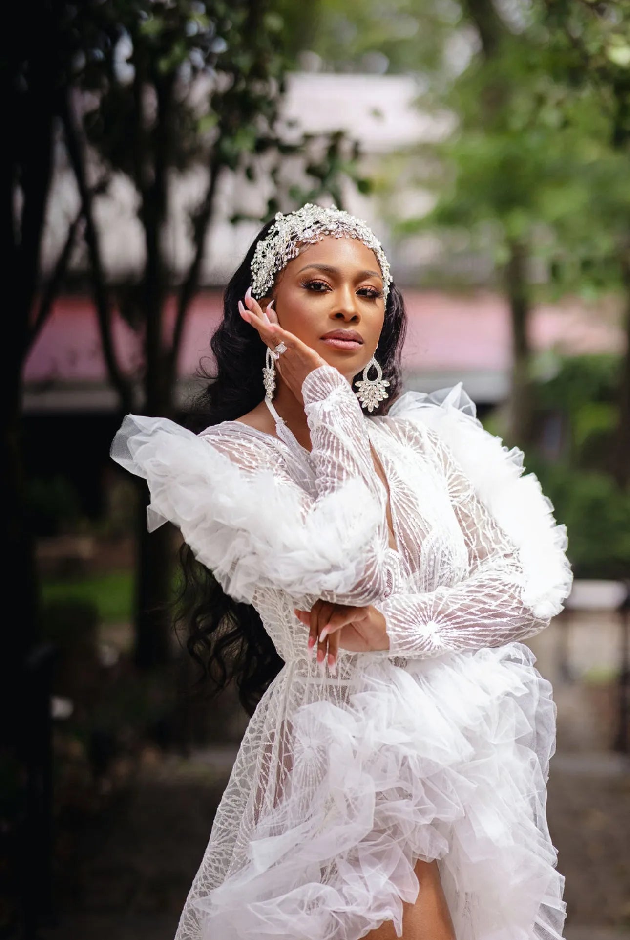 VIVIANA Luxury Bridal Robe with Puffy Sleeves