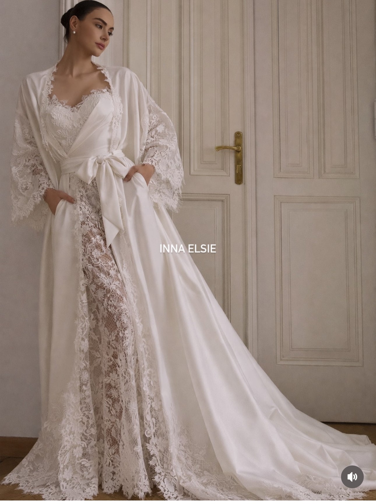 custom robe + slip dress