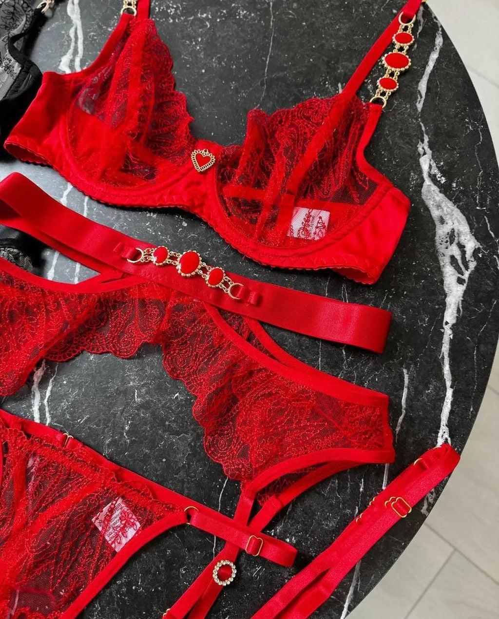 PEONA Metal Chain Erotic Set Sexy See-Through Lingerie