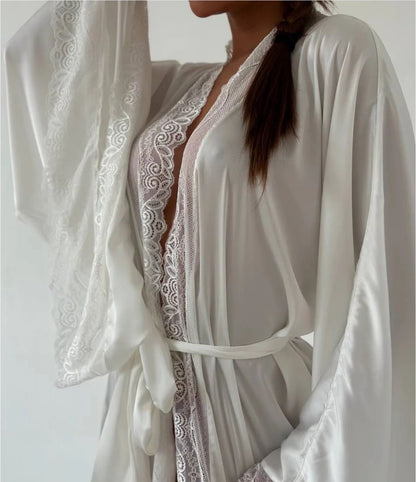 JORDANA Silk White Robe