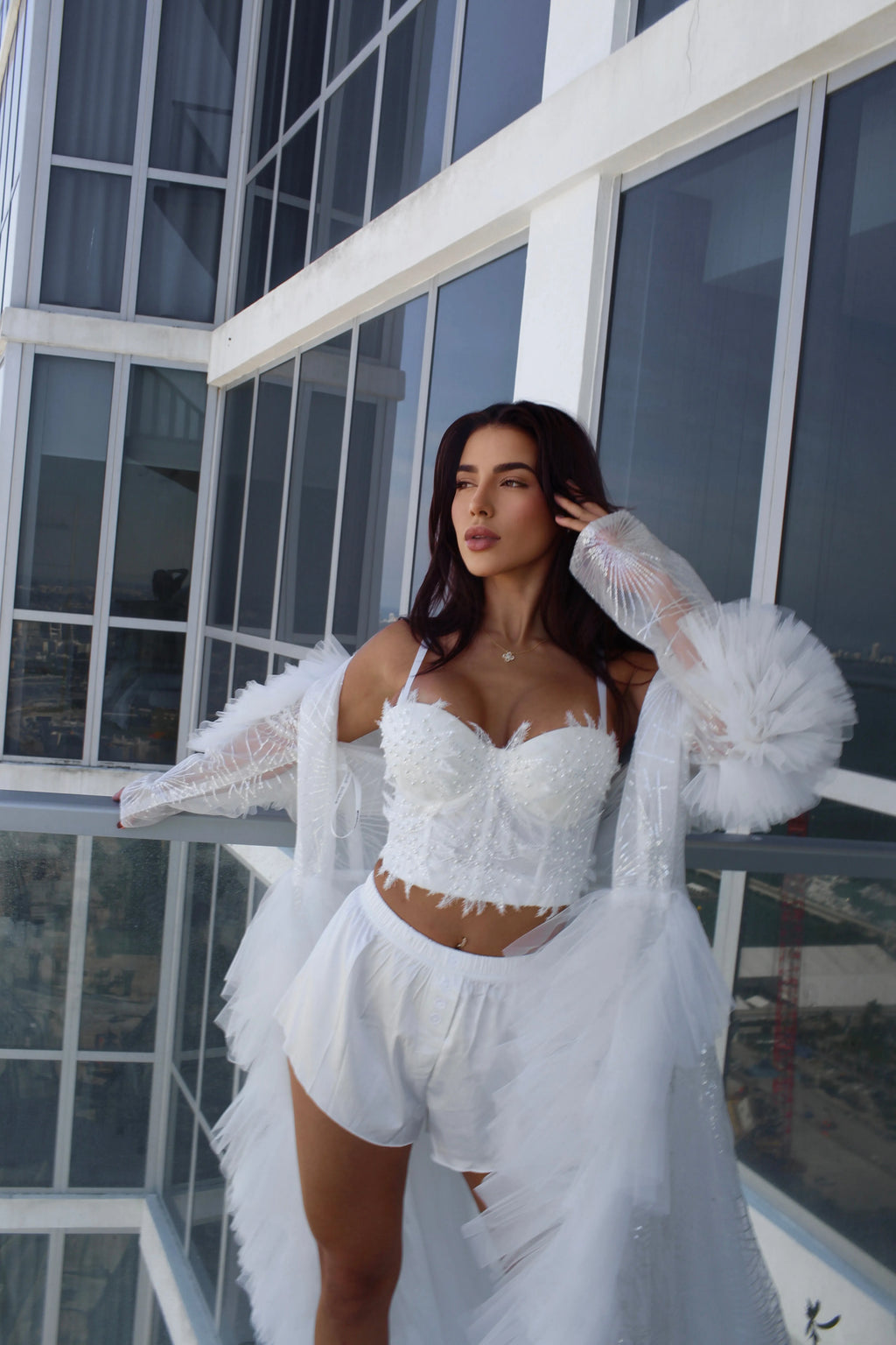 JADA Pearl Beaded Embroidered Top