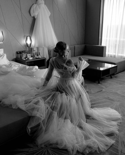 MELODY Tulle Luxury Bridal Robe