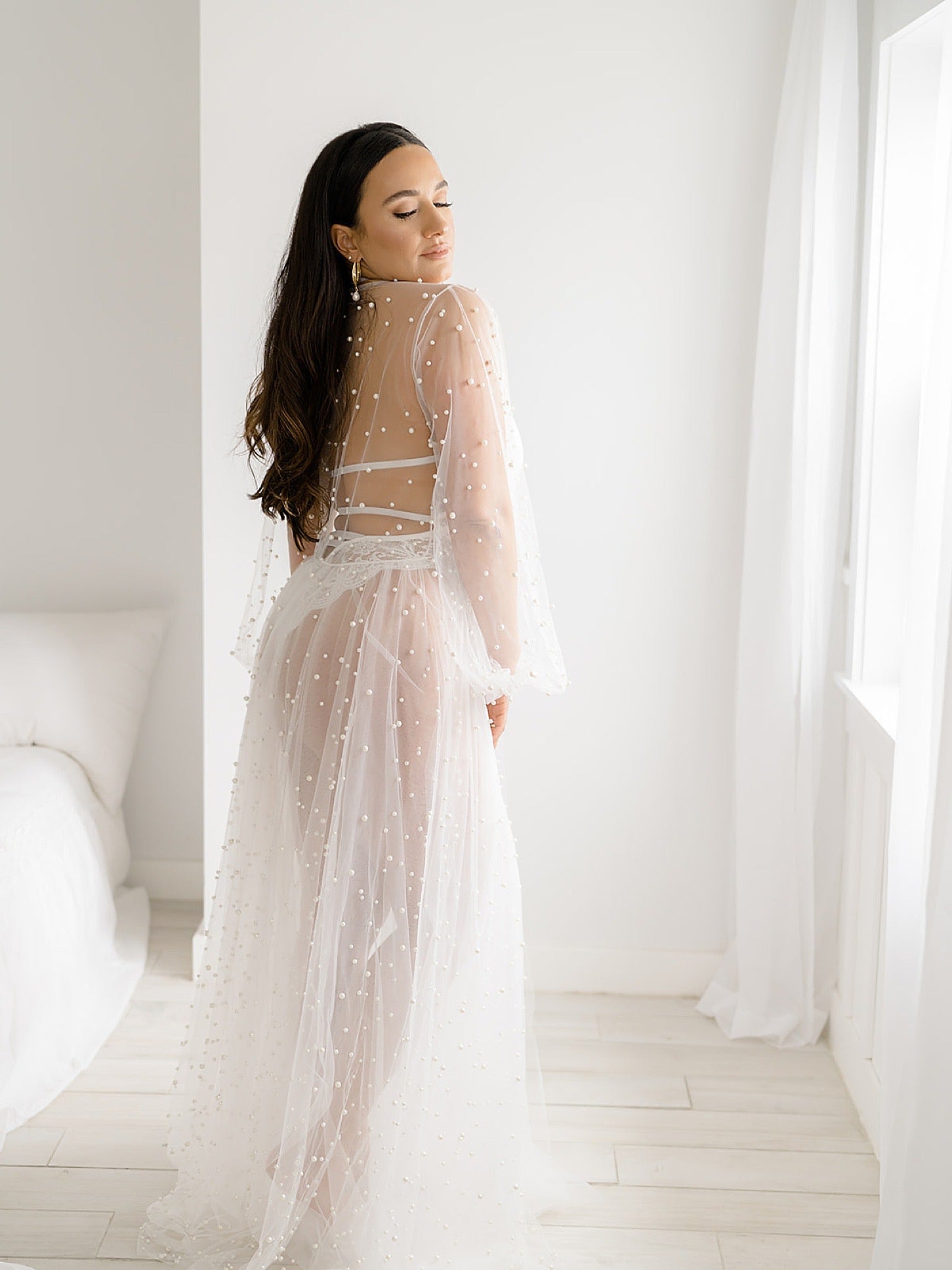 Bridal Robe Alanna, Getting Ready Robe Wedding, Robed With Love Bride  Alanna Robe