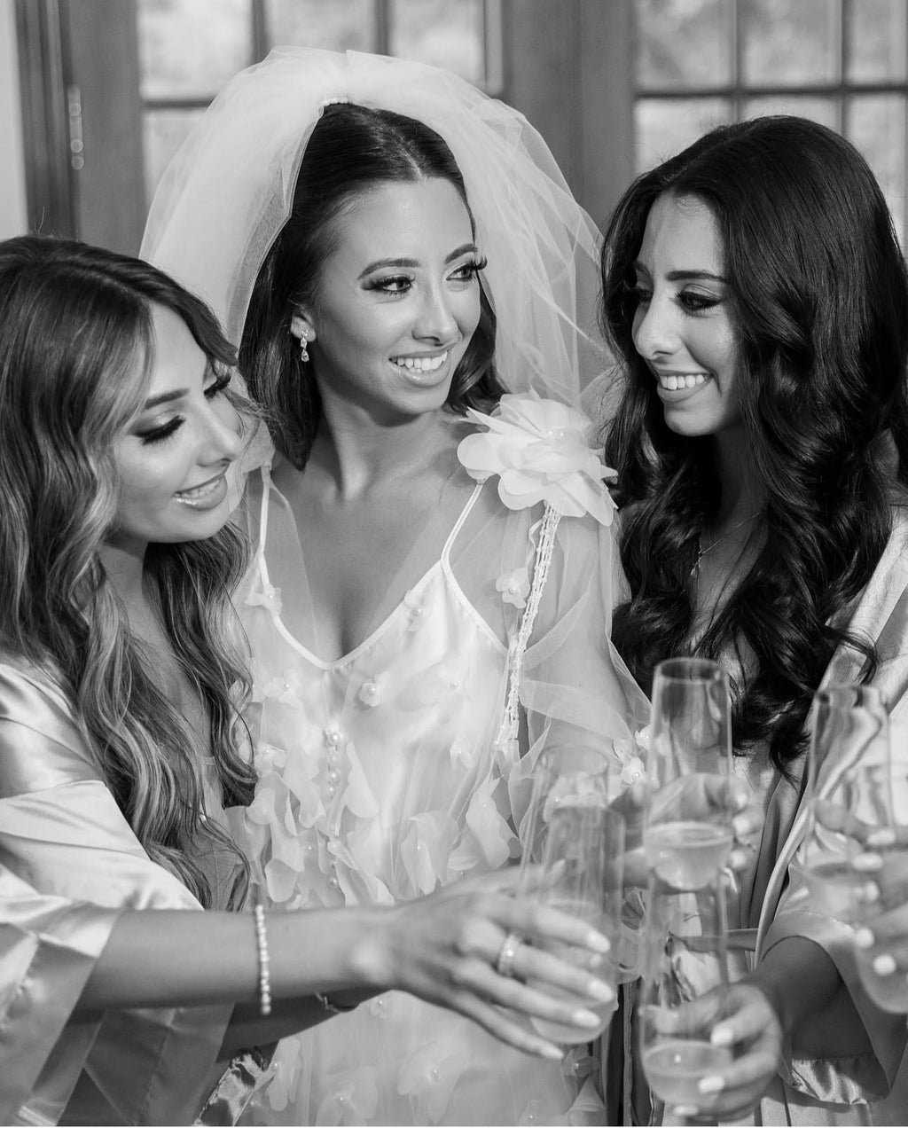 Sabrina Lace Bridal Robe With 3D Flowers