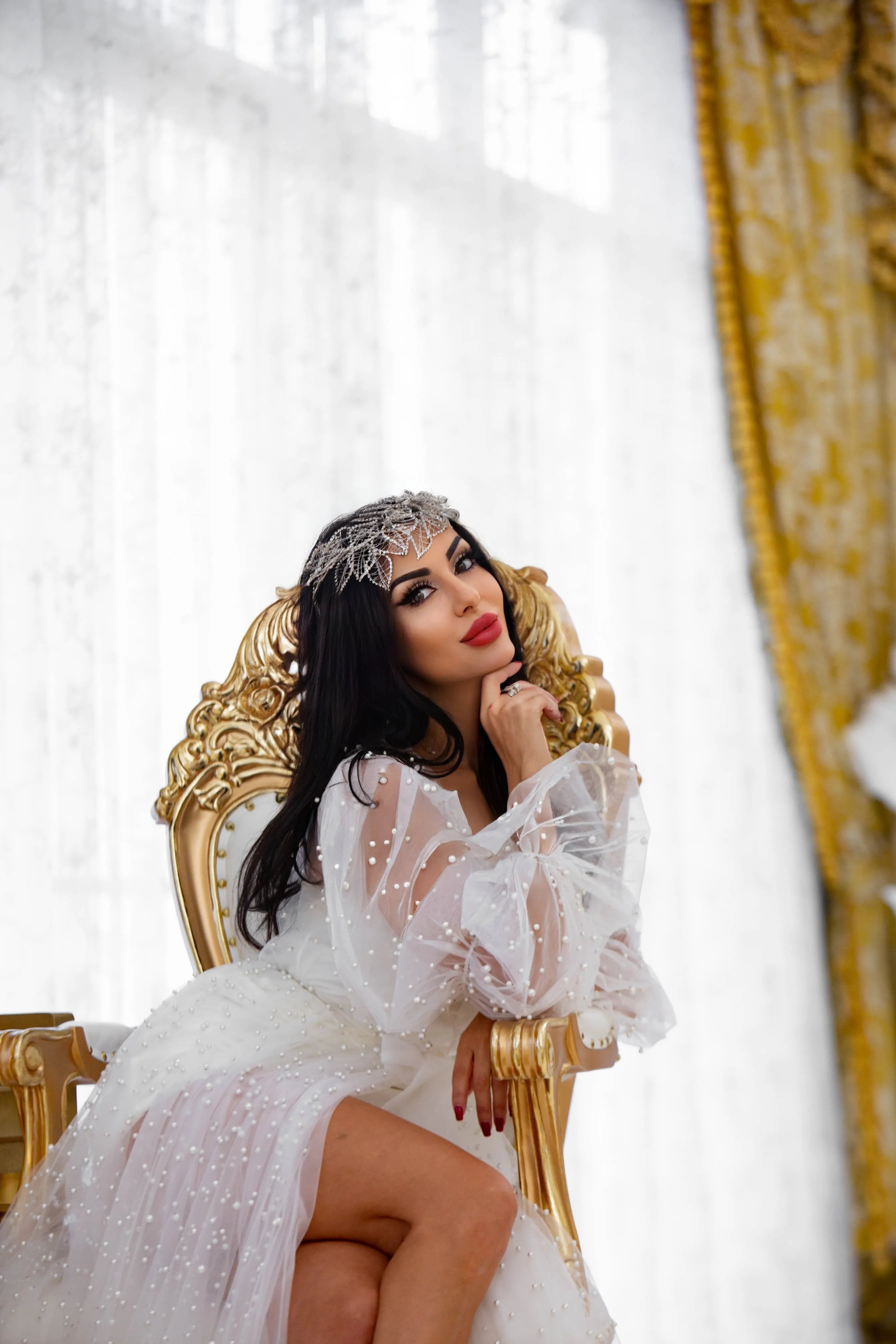 Joanna Bridal Robe With Pearls