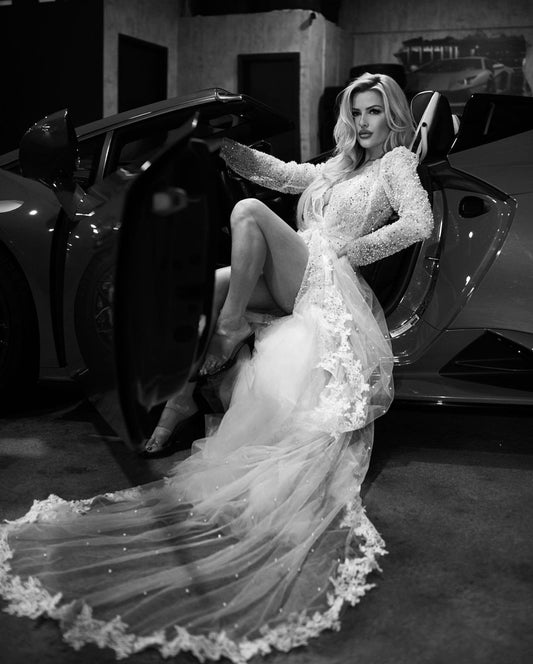 LIRIANNA luxury lace bridal robe