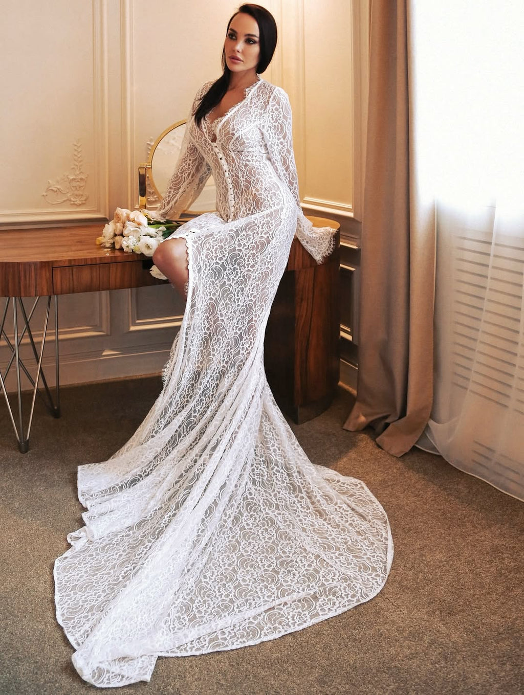 AMALIA Lace Bridal Robe