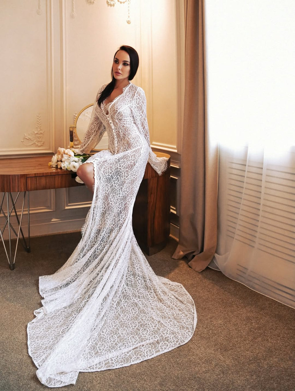 AMALIA Lace Bridal Robe
