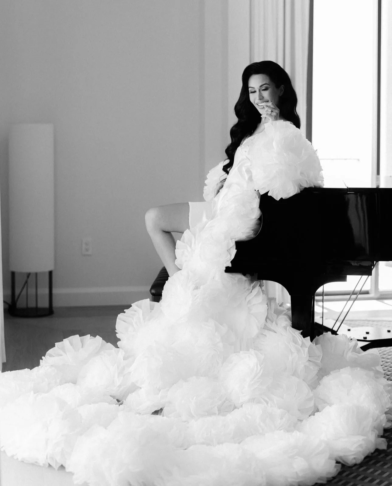 Belladonna Bridal Robe Cape With 3D Flowers In Different Color