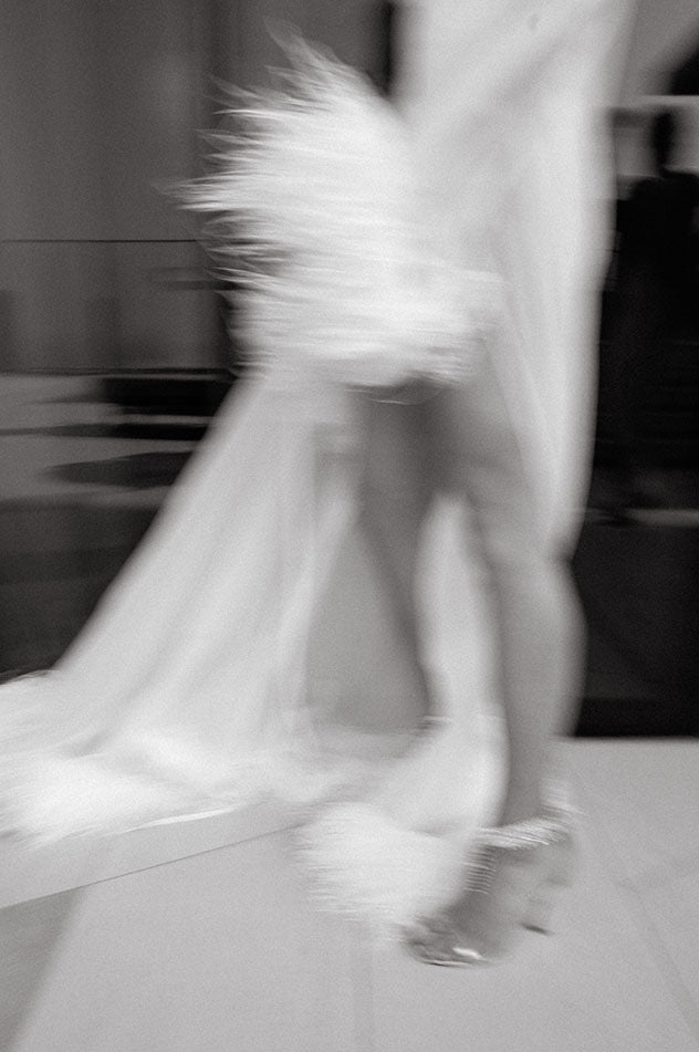 LUCIA CHIFFON ROBE WITH OSTRICH FEATHERS