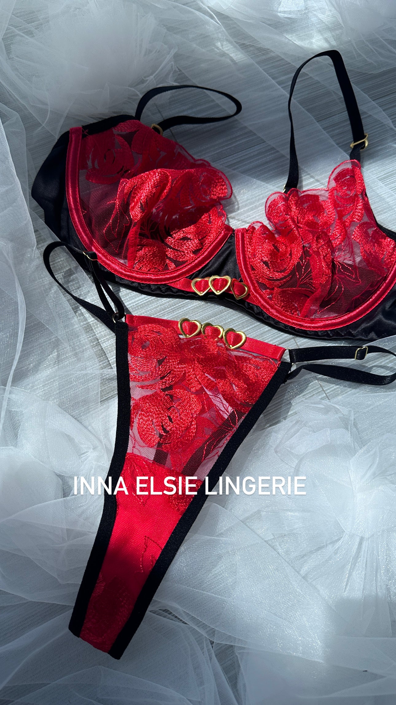 red lingerie set
