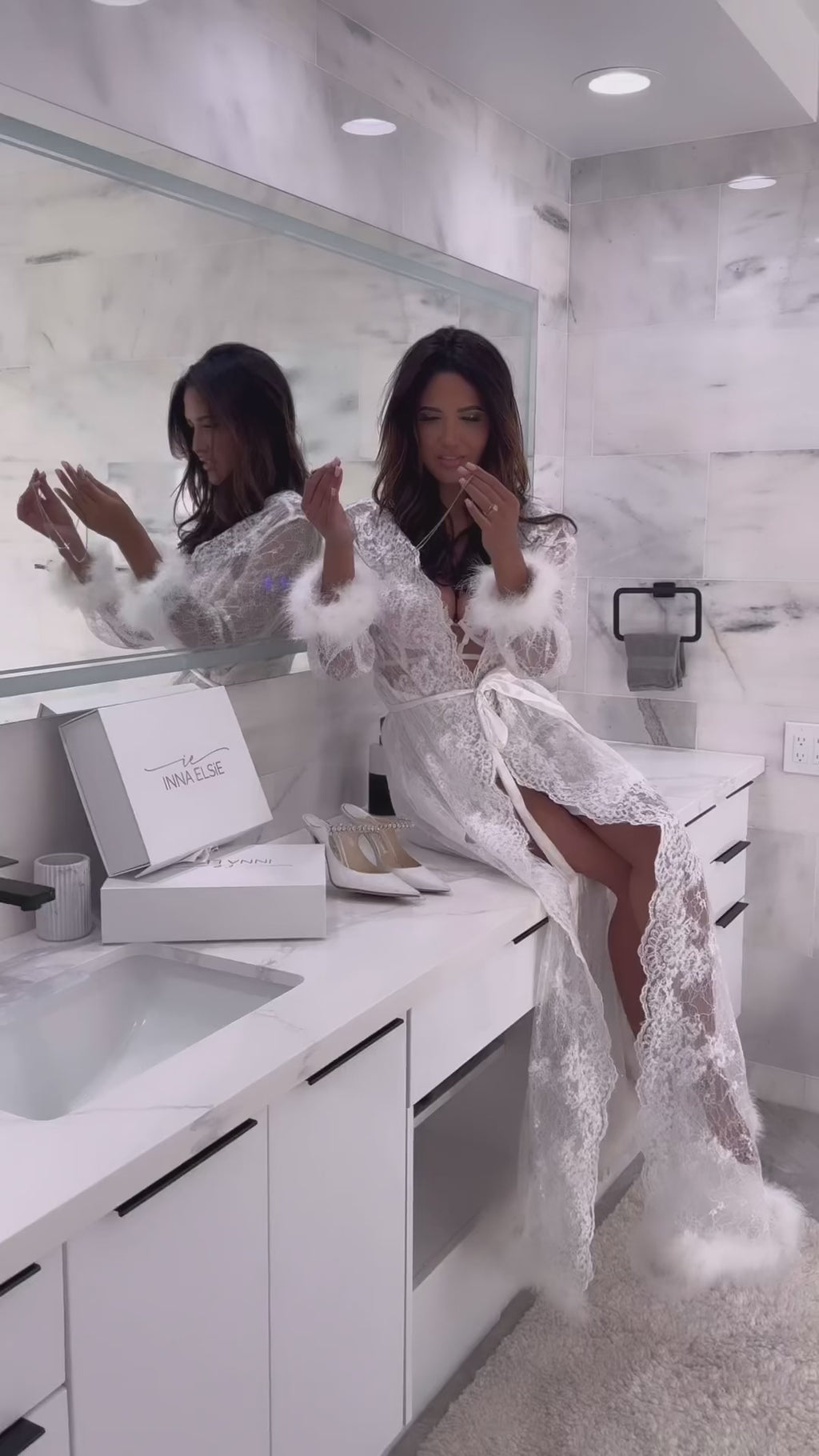 HELENA lace bridal robe